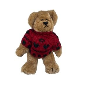 Vintage 1993 Ty Attic Treasures Huggins Teddy Bear Red Knit Sweater Jointed 8in
